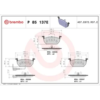 Remblokset BREMBO P 85 137E