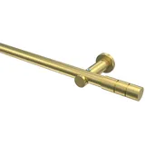 Interdeco GARDINENSTANGE Platon Elanto 240 cm (geteilt in 2 x 120 cm), 1-läufig (ohne Ringe), 20 mm Ø Messing-Optik