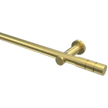 Interdeco GARDINENSTANGE Platon Elanto 240 cm (geteilt in 2 x 120 cm), 1-läufig (ohne Ringe), 20 mm Ø Messing-Optik