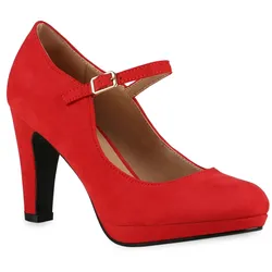 Damen Mary Janes in Rot
