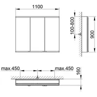 Keuco Royal Modular 2.0 Spiegelschrank 800321111100300 1100 x 900