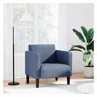 vidaXL Sessel mit Armlehnen Cordstoff 57,8 x 54 x 57,9 cm Blau mit Rollen
