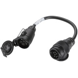 Hella Adapterkabel, Anhängersteckdose - 12V - von 13-polig auf 7-polig - Länge: 250mm - Kabel: 250mm - Kunststoff - schwarz - DIN/ISO: 11446 N-Typ/1724 N-Typ - Menge: 1 - 8JA 005 952-001