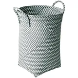MSV Wäschekorb, 30 x 30 x 40 cm, Hellgrau und Weiß, 40 x 30 x 30, Grau, 40x30x30