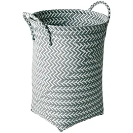 MSV Wäschekorb, 30 x 30 x 40 cm, Hellgrau und Weiß, 40 x 30 x 30, Grau, 40x30x30