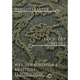 Villeroy & Boch Ambroise grün Dschungelgrün, B:200cm H:5,5mm L:290cm, Polyester, Teppiche, Teppich, Wohnzimmer, Schlafzimmer, Modern, Hoch-Tief Effekt, Flur