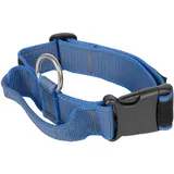 Julius-K9 JULIUS-K9, 100HA-K-B-2015 Color & Gray K9-Halsband mit Haltegriff, Sicherheitsverschluss und Logo, 40 mm*38-53 cm, verstellbar, blau-grau