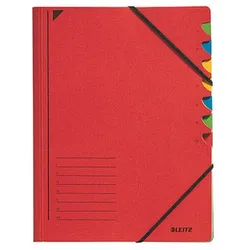 LEITZ Ordnungsmappe 3907 7 Fächer rot