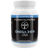 Omega 3 6 9 Kapseln Hochdosiert - 1000 mg - 100 Stück (3+ Monatsvorrat) Omega 369 Softgel Öl Tabletten, 1000mg Omega 3-6-9 Komplex Fischöl, Sonnenblumenöl und Leinsamenöl (Flaxseed Oil) mit Vitamin E