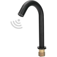 Automatischer Sensor-Wasserhahn, Batteriebetriebener Einzelner Kalter G1/2-Wasserhahn aus Schwarzem Kupfer für das Waschbecken in der Küche und Im Badezimmer