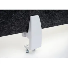 Mendler Tischtrennwand HWC-G76, Büro-Sichtschutz Schreibtisch Pinnwand, Schallschutz Stoff/Textil mit Prägung ~ 100x30cm schwarz