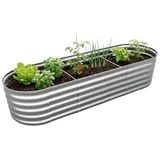 Relaxdays Hochbeet 240 x 60 x 45 cm Silber