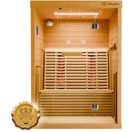 Dewello PALERMO 135x120 für 1-2 Personen aus Hemlockholz mit Vollspektrumstrahlern
