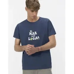 El Pulpo für Herren. 11010126611 T-shirt Das Meer heilt alles marine (M), Lässig, Kurzarm, Bio-Baumwolle, Nachhaltig