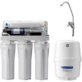 Naturewater 5 Stufen Umkehrosmose 180 L/Tag mit Druckerhöhungspumpe und manuellem Ventil, RO Omsoseanlage für sauberes Trinkwasser