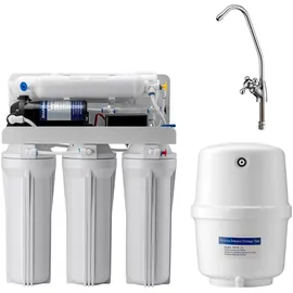 Naturewater 5 Stufen Umkehrosmose 180 L/Tag mit Druckerhöhungspumpe und manuellem Ventil, RO Omsoseanlage für sauberes Trinkwasser