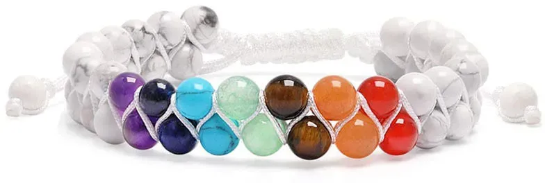 Armband "Chakra" Howlith- Und Chakra Edelsteine