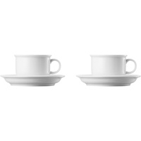 Thomas Porzellan Trend Weiß - 2 Kaffeetassen 0,18 l mit Untere - 1.Wahl , NEU