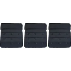 varivendo BH Verlängerung 3er Set 3 reihig 57mm schwarz BH Erweiterung Verlängerungsband Unterwäsche Zubehör elastisch für mehr Tragekomfort Damen