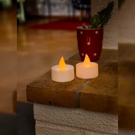 Konstsmide 1980-100 LED-Teelichter 2er Set Weiß Warmweiß