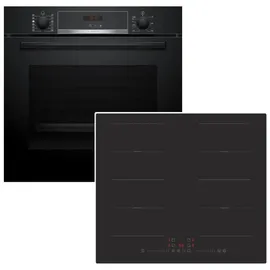 Bosch Herdset Bosch Backofen Pyrolyse + PKM Induktionskochfeld Flex-Zonen autark 60 cm