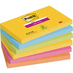 Post-it® Super Sticky Notes Carnival Haftnotizen extrastark 6556SR farbsortiert 6 Blöcke