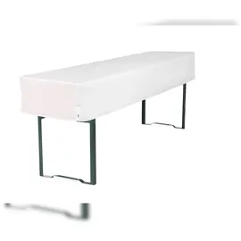 TexDeko Biertischhusse Premium Weiß 220 x 50 x 30 cm