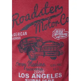 Arizona T-Shirt ARIZONA, Herren, Gr. 3XL (64/66), rot (rot, meliert), Single Jersey, Obermaterial: 60% Baumwolle, 40% Polyester, meliert, normal, Rundhals, Shirts T-Shirt, Kurzarm, melierte Optik, Rundhals, aus Baumwollmischung, Topseller