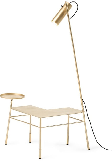 Beistelltisch mit Leuchte Dase’ Mogg gold, Designer Idelfonso Colombo, 130 Leuchte. 46 kl. Tisch. 35x57x65 cm