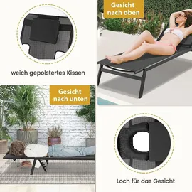 Costway Sonnenliege 63 x 98 x 163 cm Schwarz