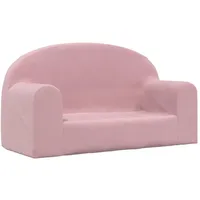 vidaXL Kindersofa 2-Sitzer Rosa Weich Plüsch