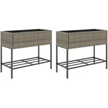 vidaXL Hochbeete mit Ablage 90 x 40 x 75 cm Grau