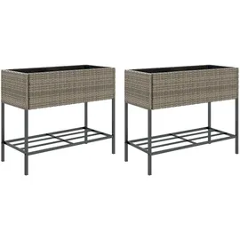 vidaXL Hochbeete mit Ablage 90 x 40 x 75 cm Grau