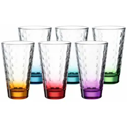 Leonardo OPTIC Trinkglas groß 300 ml Boden Bunt 6er Set