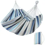 your GEAR Cebu - XXL Hängematte 220 x 160 cm | Smaragd (Grün) oder Aqua (Blau) |bis 300 kg Baumwolle Tuchhängematte 2 Personen| Packtasche [Aqua]