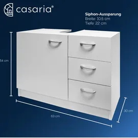 CASARIA Badmöbel-Set Neapel 3-tlg. Weiß