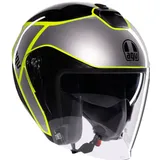 AGV Irides Davao Jethelm - Schwarz/Grau/Neon-Gelb / M