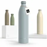 LARS NYSØM Edelstahl Trinkflasche 350ml, 500ml, 750ml, 1L, 1 5 liter | Thermosflasche Kohlensäure geeignet | Auslaufsichere Wasserflasche für Sport, Outdoor, Schule (Sky Blue, XL 1500ml)