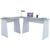 VCM my office Masola Schreibtisch weiß, beton rechteckig, 4-Fuß-Gestell weiß 135,0 x 105,0 cm