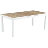 Niehoff Nantes - 180/240 x 100 cm, Aluminium weiß, Teak gebürstet