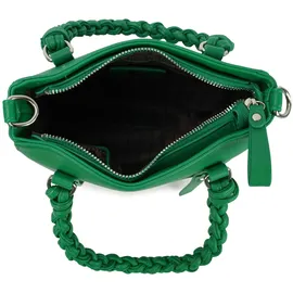 HARPA Schultertasche "HAYA", Damen, Gr. B/H/T: 19cm x 20cm x 19cm, grün, Lederimitat, unifarben, Taschen Schultertasche, in abgerundeter Form mit geflochtenem Henkel