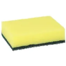 Papstar 120 Topfreiniger, Schwamm eckig 2,6 cm x 9 cm x 6,6 cm gelb/grün , kratzend