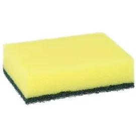Papstar 120 Topfreiniger, Schwamm eckig 2,6 cm x 9 cm x 6,6 cm gelb/grün , kratzend
