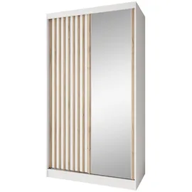 beautysofa Schwebetürenschrank Donatello 120 x 204,5 x 60 cm Weiß/Eiche