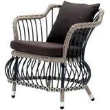 Xlmoebel Gartensessel Zeitgemäßer Einzelsessel Luxus Polsterstuhl Braun Rattan (Sessel), Hergestellt in Europa braun