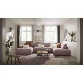 Musterring Wohnlandschaft MUSTERRING "Lucia U-Form", rosa, B:434cm H:81cm T:204cm, Sofas, Wohnlandschaft, Verschiedene Farben, inkl. Kopfstütze, Gesamtbreite 434 cm