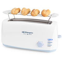 Orbegozo TO 4500 - Toaster mit Doppelschlitz, Krümelschubalde, sechs Stufen, Auftau- und Aufwärmfunktion, 1400 W