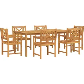 vidaXL Garten Essgruppe 7 pcs Braun Massivholz vidaXL