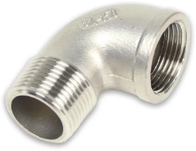 Edelstahl Gewindefitting Winkel 90° Werkstoff V4A (IG-AG) (Ausführung: 1/8''IG/AG)