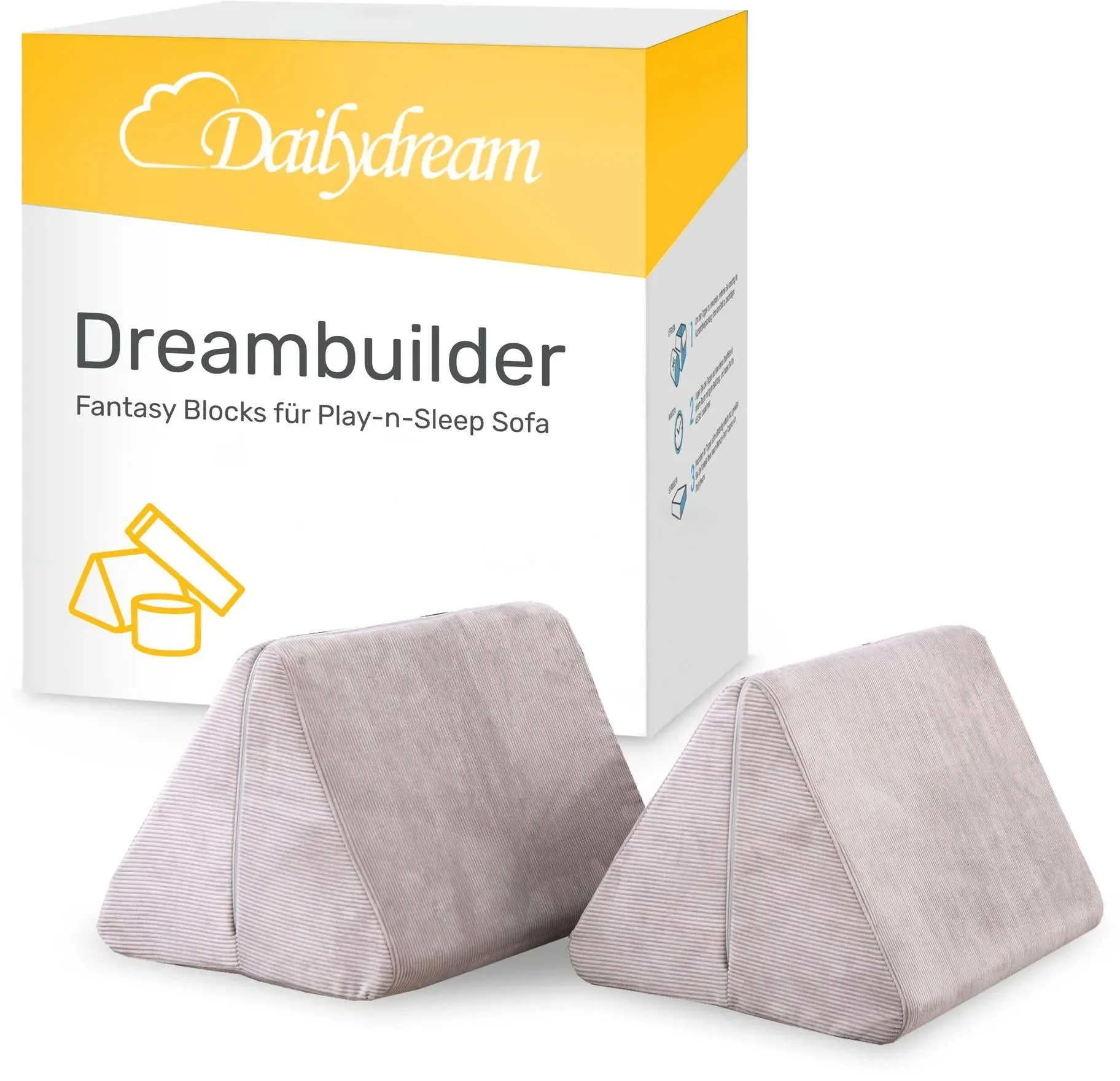 Fantasy Blöcke – Erweiterung für das Dailydream Spiel- und Schlafsofa, Grau